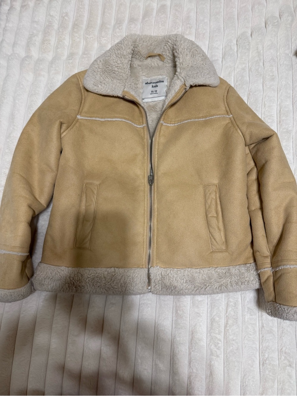 size 11/12 faux suede lined winter coat (see pics)